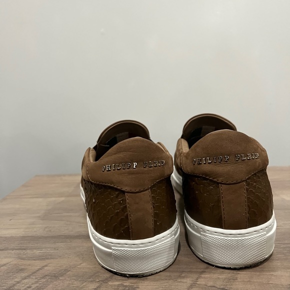 Mens Philipp Plein brown crocodile skin shoes size 44.5